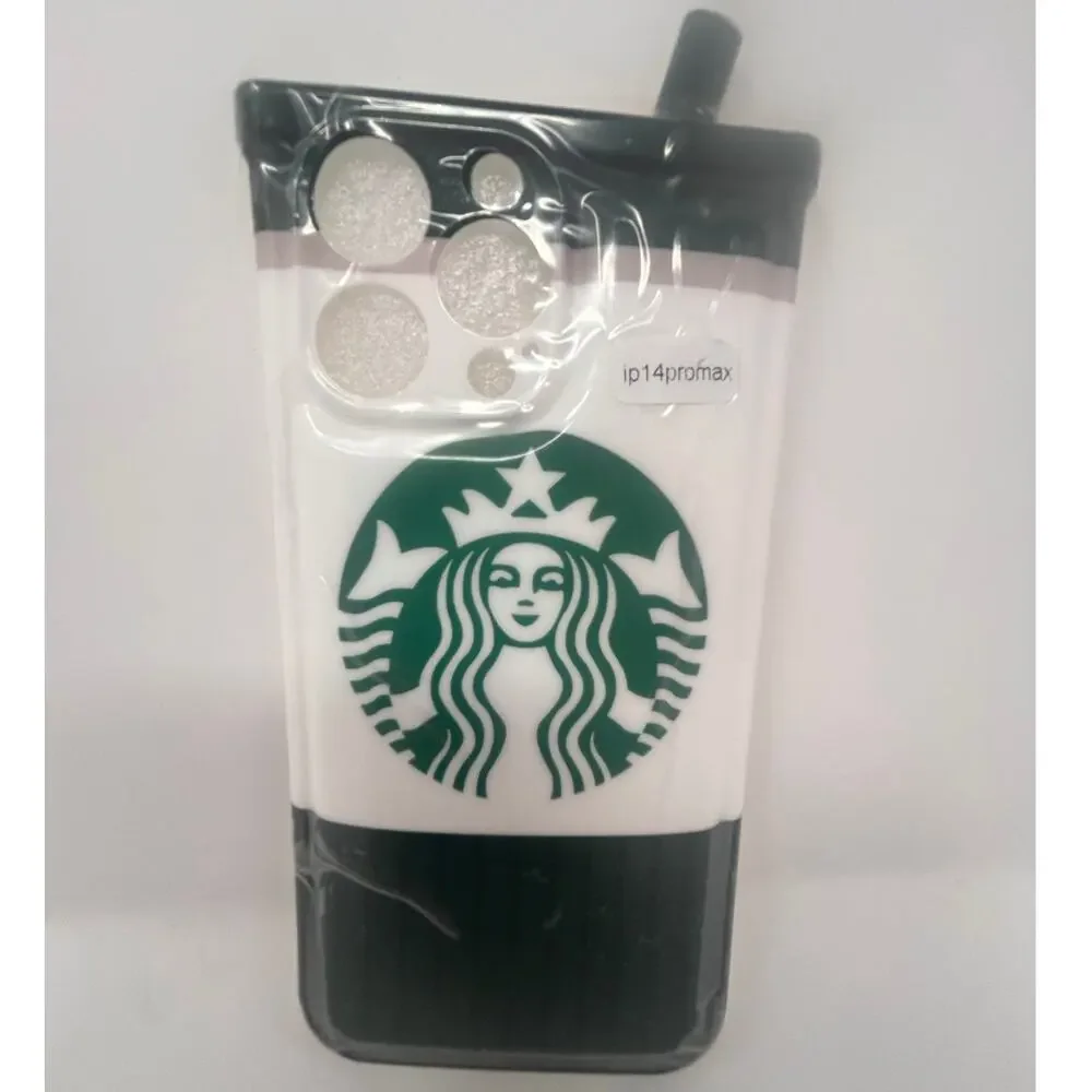 Starbucks Green White Rubber Cell‎ Phone Case 14 Pro Max